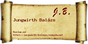 Jungwirth Balázs névjegykártya
